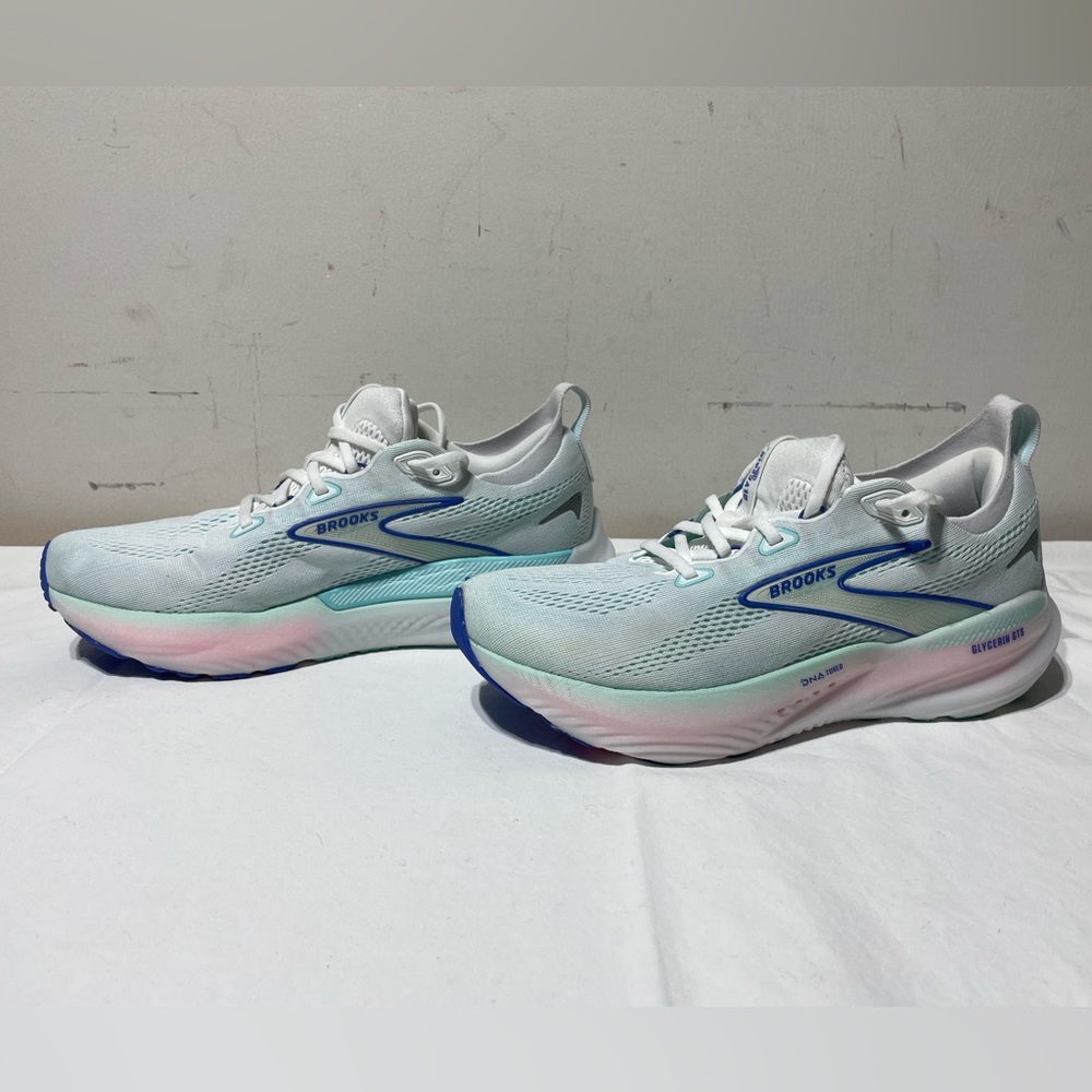 Brooks Women's Glycerin GTS 22 Running Shoe 10.5 White Limpet Shell Amparo Blue - Picture 13 of 16